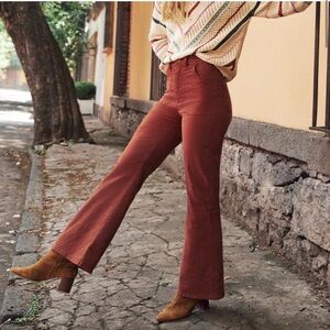 Marine Layer Bridget Flare Pant Tortoise Shell Brown High Rise Size 12
